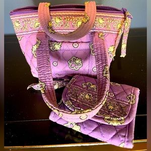 Vera Bradley Small Handbag and Wallet Lilac.